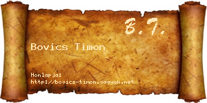 Bovics Timon névjegykártya